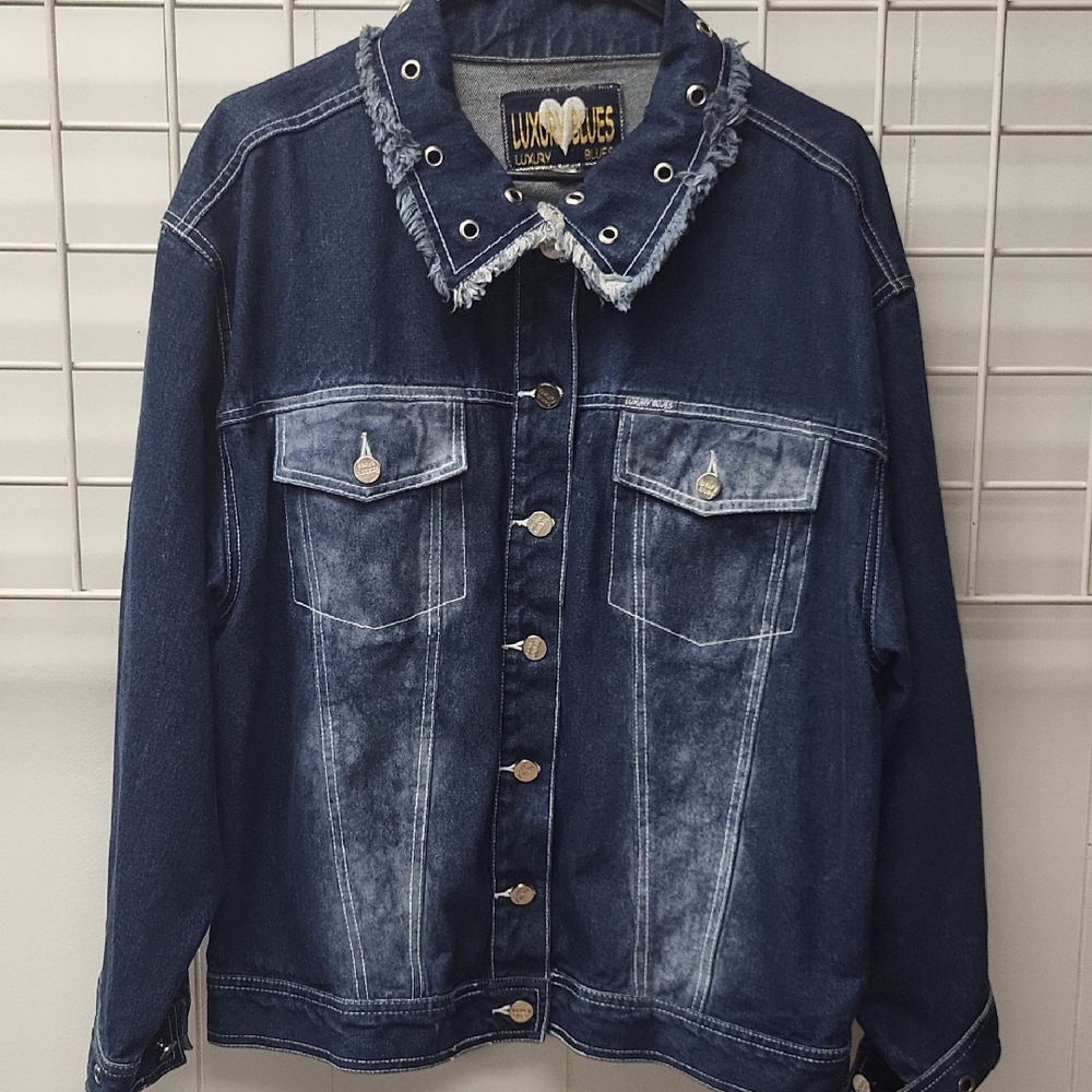 Luxury BLUES Western Blue DISTRESSED Denim, SIZE 1X
